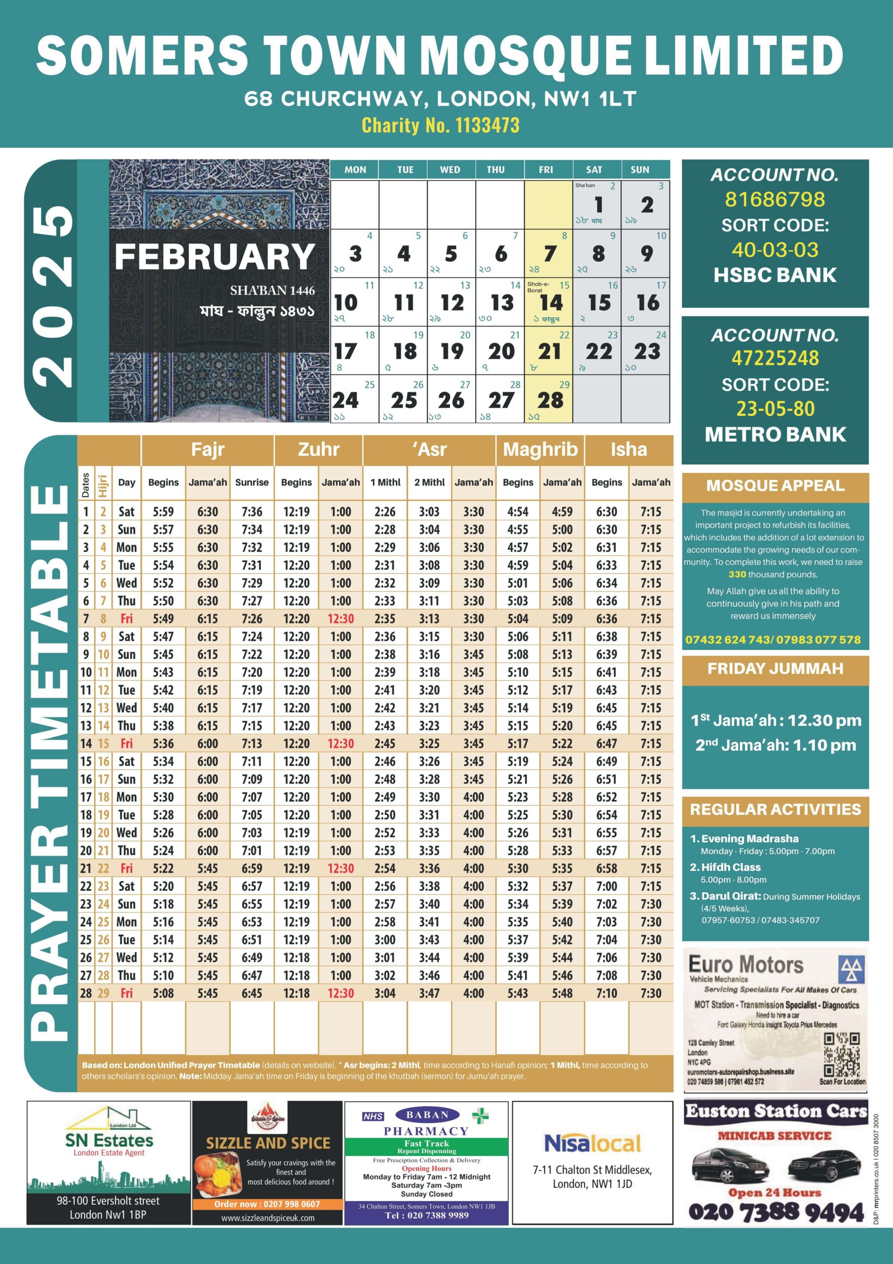 Somers town mosque feb 2025