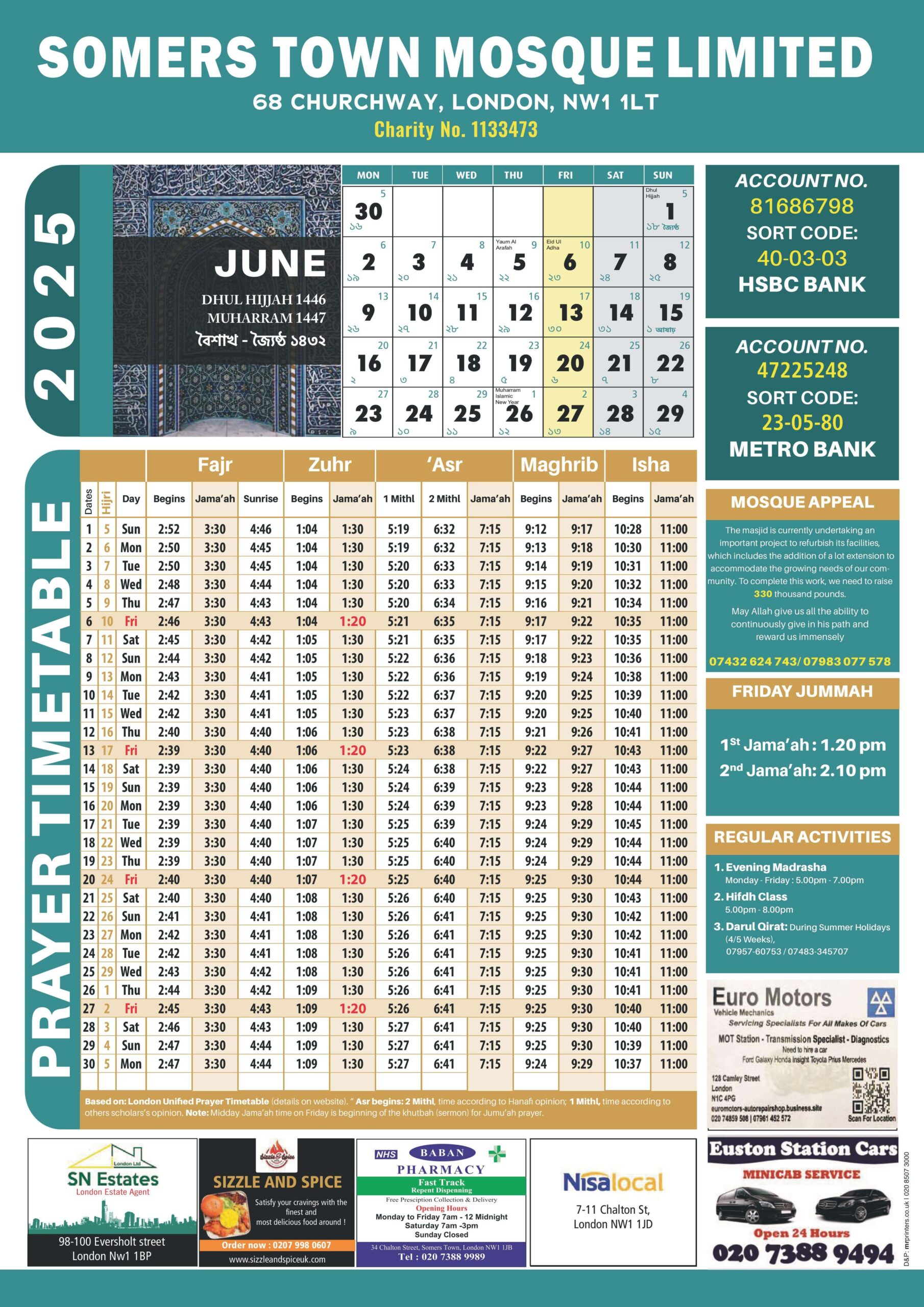 Somers town mosque june 2025