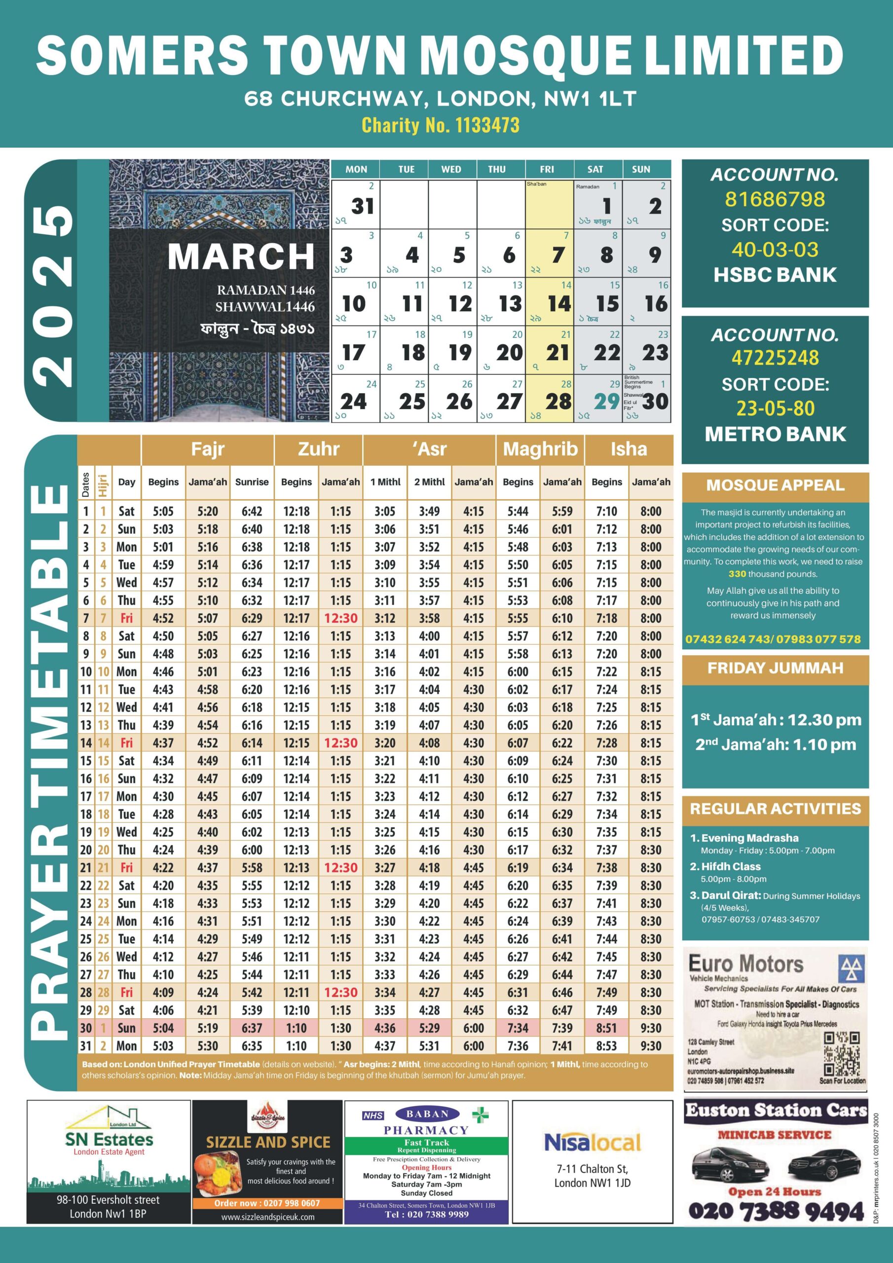 Somers town mosque march 2025