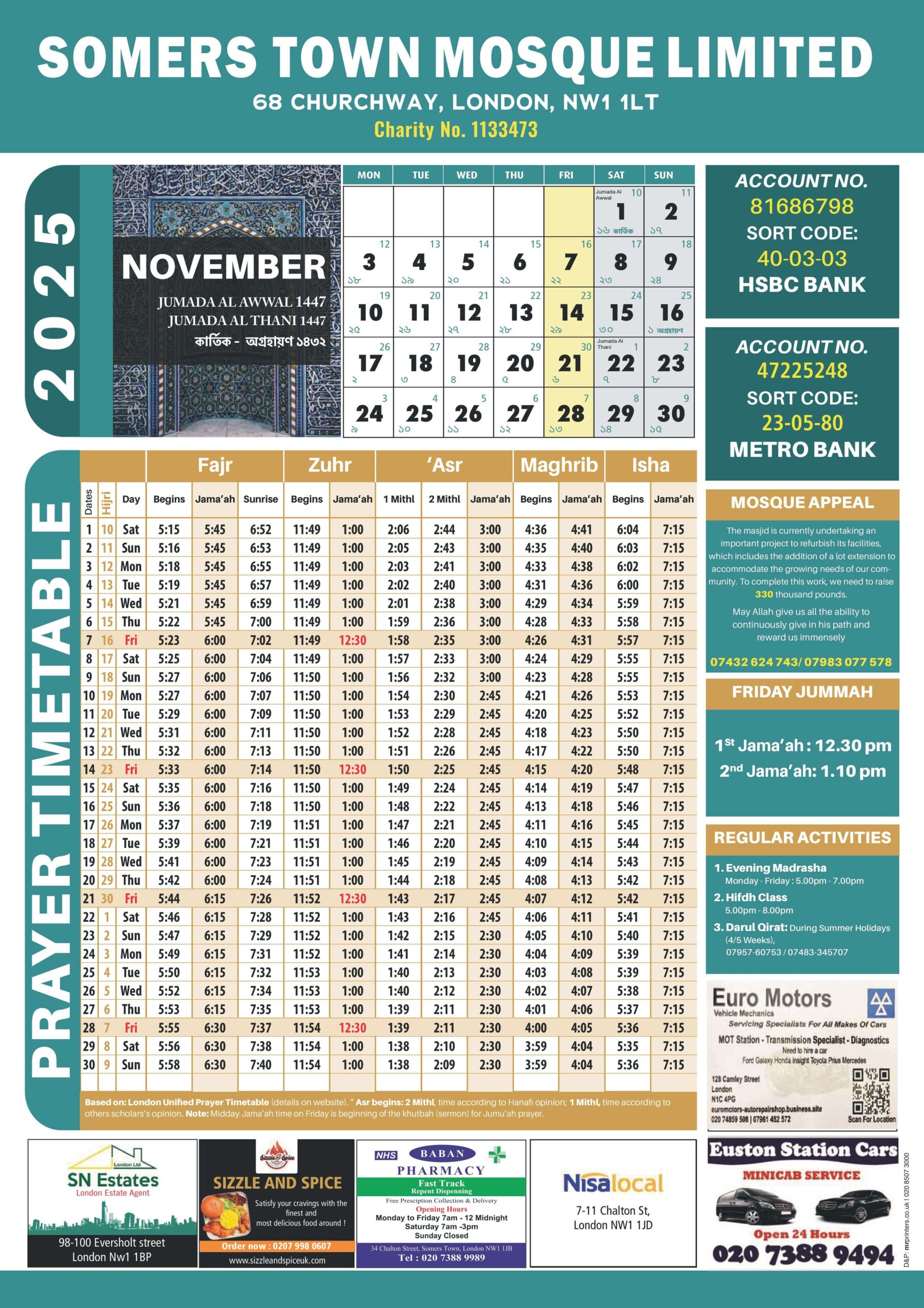 Somers town mosque nov 2025
