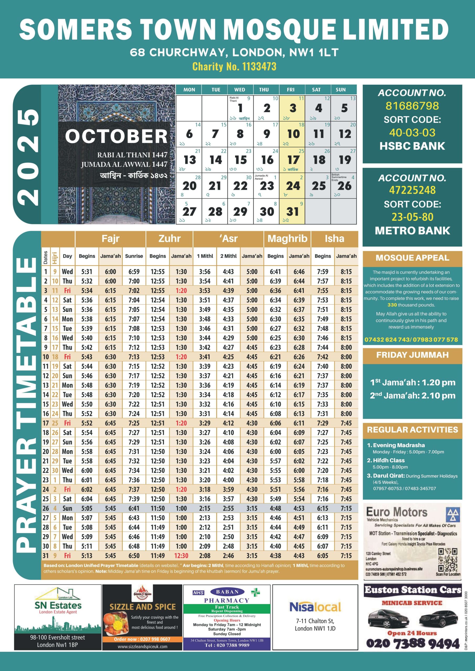 Somers town mosque oct 2025